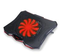 ENHANCE Support Refroidisseur PC Portable, Plaque de Refroidissement de 1 Ventilateurs avec LED Rouges et 2 Ports USB - Compatible avec Ordinateur Portable et Notebook de 17 Pouces - Dim: 40 x 30.4 cm