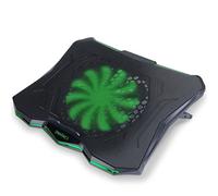 ENHANCE Support Refroidisseur PC Portable, Plaque de Refroidissement de 1 Ventilateurs avec LED Vert et 2 Ports USB - Compatible avec Ordinateur Portable et Notebook de 17 Pouces - Dim: 40 x 30.4 cm