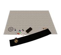 ENHANCE Tapis de Grille RPG - Carte DND de Table (61 x 91,4 cm) - Tapis de Jeu DND effaçable à Sec pour maîtres et débutants, Tapis de Jeu effaçable avec Pochette, kit de marqueurs (Pierre)