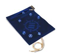 ENHANCE Tapis de Jeu de Dés Roll on a Scroll et Ensemble de 7 Dés en Acrylique - Étui à Dés en Velours, Support et Plateau Compatibles avec DND et Autres Jeux de Table - Bleu