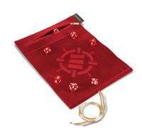 ENHANCE Tapis de Jeu de Dés Roll on a Scroll et Ensemble de 7 Dés en Acrylique - Étui à Dés en Velours, Support et Plateau Compatibles avec DND et Autres Jeux de Table - Rouge