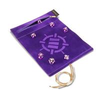 ENHANCE Tapis de Jeu de Dés Roll on a Scroll et Ensemble de 7 Dés en Acrylique - Étui à Dés en Velours, Support et Plateau Compatibles avec DND et Autres Jeux de Table - Pourpre