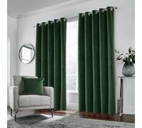 Enhanced Living Hampton Lot de 2 Rideaux occultants en Velours de qualité supérieure pour Chambre à Coucher et Salon - 168 x 137 cm - Vert
