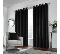 Enhanced Living Hampton Lot de 2 Rideaux occultants en Velours de qualité supérieure pour Chambre à Coucher et Salon - 168 x 229 cm - Noir