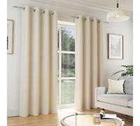 Enhanced Living Lot de 2 Rideaux occultants à œillets en Velours Doux et Thermique pour Salon et Chambre à Coucher - 168 x 183 cm - Crème