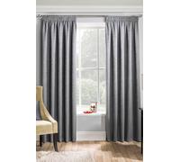 Enhanced Living Matrice Rideaux, Tissu Polyester, Gris, argenté, Width-46 (117cm) x Drop-54 (137cm)