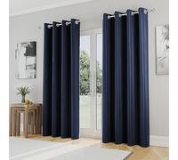 Enhanced Living Nightfall Lot de 2 Rideaux occultants Thermiques à œillets pour Chambre à Coucher - 230 g/m² - 230 g/m² - Bleu Marine