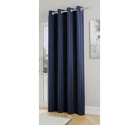 Enhanced Living Nightfall Rideau de Porte uni Super Doux à Isolation Thermique à œillets - Économie d'énergie et réduction du Bruit - pour Salon et Chambre à Coucher - Bleu Marine - 168 x 214 cm