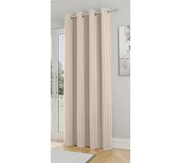 Enhanced Living Nightfall Rideau de Porte uni Super Doux Naturel à œillets - Économie d'énergie et réduction du Bruit - pour Salon et Chambre à Coucher - 168 x 214 cm