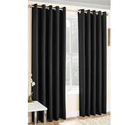 Enhanced Living Vogue Rideaux occultants à œillets Thermiques et réduction du Bruit pour Chambre à Coucher et Salon Noir 117 x 229 cm