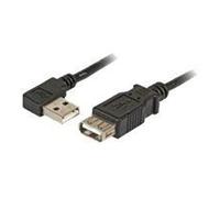 EFB Elektronik Câble USB 2.0 A-A 1.8m Noir - K5246SW.1,8 - AWG 24/28 - Débit 480 Mbit/s - Connecteur A Mâle Droit, Connecteur A Mâle Courbe
