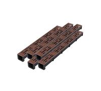 ENHEN Caniveau Exterieur Lot de 5 Grilles de Drainage en Acier Inoxydable 304 et Plastique, Finition Bois, avec Déflecteur de Gouttière Extérieur Amovible de 6,35cm de Large(50x5x4cm/19.7x2x1.6inch)