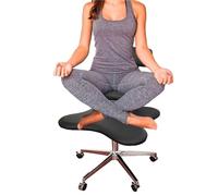 ENHEN Siege Assis Genoux Chaise Agenouillée à Hauteur Réglable avec Support du Dos, Chaise D'ordinateur de Bureau Large/Jeu Croisé - Couchés de Frein, Reclure de La Méditation de Yoga (Color : Black)