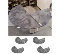 ENHEN Table Ronde Pliante Rallonge de Table à Manger en Marbre Gris - Lot de 4, Comptoir Rond Peu Encombrant pour Buffets, Restaurants de Camping, Pliable en Quatre(170 cm/67 inch)