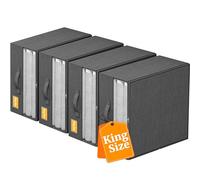 EnHomee Lot de 4 organiseurs de draps de lit et de rangement, organiseurs de placard et de rangement pour ensemble de draps grand lit et très grand lit, organisateur de draps de lit avec fenêtre et
