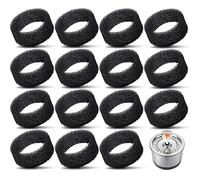 Enhon 16 Pièces Filtre en Mousse de Fontaine pour Animaux Noir Éponge Ronde Filtre Fontaine Eau Chat de Remplacement de 2,5 L/ 84 oz