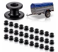 Enhon Boutons de bâche Ronds pour remorque, Lot de 30 Crochets en Plastique ABS Robuste, Fixation pour bâche de remorque, Compatibles avec Corde élastique et Corde de jusqu'à Ø 8 mm