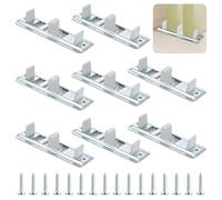 Enhon Lot de 8 guides de sol pour porte coulissante de placard compatibles avec Prime-Line N 6560, quincaillerie pour porte coulissante de placard en acier estampé, rail de porte à dérivation