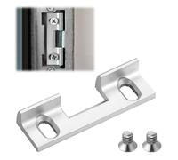 Enhon Pièce de rechange type 115 pour plaques de serrure, 46 x 14,4 x 9 mm Pièce de rechange pour gâche réglable, espacement des trous de vis de 32 mm Pièce à visser pour ouvre-porte standard, argent