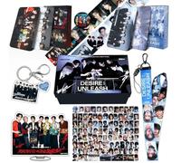 ENHYPEN Merch Set 219pcs pour ENGENE Kpop Cadeau de collection pour filles | Boîte-cadeau présentant 110pcs Lomo Cards 104pcs autocollants 2Hand Compte Tapes 1 Porte-clés 1 Lanyard 1 Stand acrylique