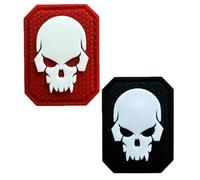 EnigmaGlow Lot de 2 écussons phosphorescents en caoutchouc PVC 3D Motif crâne de pirate