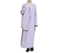 Enigmaire Costume de méditation de Moine,Robe Moine Bouddhiste,Robe de Moine Shaolin en Coton et Lin,Shaolin Mönch Kung Fu Buddhist Robe,Toucher Confortable,pour MéDitation,Pratique Spirituelle