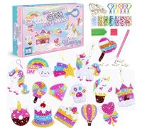 ENIKMOSD Diamond Painting Enfant,15PCS Licorne Diamond Painting Porte Clé, Peintures Diamant 5D,DIY Diamant Peinture Licorne,Bricolage Enfant Mosaique Loisir Creatif Cadeau Fille 6-12 Ans