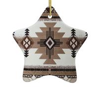 EniLsa Artisanat amérindien double face en céramique, décorations de sapin de Noël, décoration de Noël pour les vacances