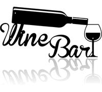 enithElite Panneau de bar, art mural en métal, 30,45 x 15,35 cm, noir, style vintage, support mural, décoration de bar