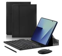 Enituo Ensemble clavier et souris 4 en 1 pour Samsung Galaxy Z Fold 8 7 6 4 en 1, mini clavier Bluetooth amovible avec étui à rabat en cuir, souris et stylo pour Galaxy Z Fold 8 7 6 Accessoires (Noir)
