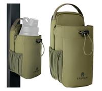 Enivan - Sac Magnétique Sport avec Fixation Aimantée, Porte Bouteille et Gourde 1,5L, Porte Téléphone, Bandoulière Homme Femme, Mousqueton Clés, Sac Banane Gym, Musculation, Vert