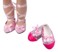 ENIXWH 2 paires de chaussures de poupée ballet d'été chaussures de plage sandales chaussures noeud accessoires pour American Girl 45,7 cm Poupée