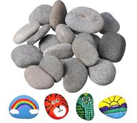 EnixwH 24 Pièces 3-5 CM Creative Pebble Peindre Pierre Kit Peinture Enfant Galets Lisses Peinture Pierres Plates pour Dessin Pierres Peintes Décoration Aquarium DIY Loisirs Enfants et Adultes