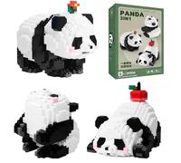 EnixwH 3 in 1 Panda Blocs De Construction, 940 Pièces Mini Brique Figure Jouets, Panda Micro Blocs De Construction, Mini Animal Miniature Panda Bloc De Construction Décoration pour Adulte Enfant