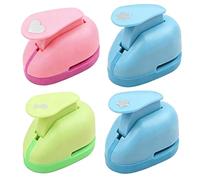EnixwH 4 Pièces Perforatrice Scrapbooking Motif Perforeuse Stamp Puncher Perforateur Papier Étoiles Cœurs Flocons de Neige Notes de Musique pour Scrapbooking Projets DIY Création Cartes