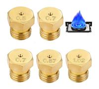 EnixwH 5 Pièces Gicleur Gaz Bouteille Gicleur Fioul Conversion pour Gaziniere Plaque de Cuisson au Gaz Naturel GPL Injecteur Butane Cuisinière Brûleur Propane Universels (0,5 0,7 0,7 0,87 1,02)