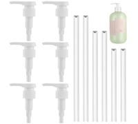 EnixwH 6 Pièces Plastique Pompe Sirop Pompe De Rechange avec 6 Tuyau, Réutilisables Pompe Doseuse, 28/410, 33/410 Pompes en Plastique Tête De Pompe, pour Shampoing Concentrés De Boissons