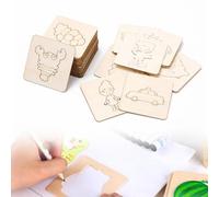 EnixwH 60 Pièces 7,5 x 7,5 CM Pochoir Dessin Enfant Dessin Enfant Pochoirs pour Peinture Set Bois pour L'artisanat et Les Coloriages Anniversaire Halloween Dinosaure Fête Cadeau