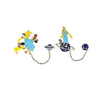 ENIXWH Broche Petit Prince Broche Poupée Goutte Huile Insigne Aiguille Alliage Broche Cadeau de Noël 2 Pièces/Set, 3x3cm, Métal
