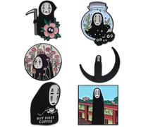 ENIXWH Broche Princesse Mononoké Arbre Elfe Poupée Goutte Huile Insigne Aiguille Pin's Cadeau de Noël Lot de 6