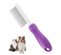 EnixwH Brosse Chien Poil Long, Brosse Chat Poil Long, Peigne Chat Poil Long avec Prise Ergonomique, Brosse pour Chat en Acier Inoxydable, pour Enlever Les Poils Noués ou Morts (Violet)