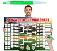 ENIXWH Calendrier mural 2 en 1 - Double face - Coupe du monde de football 2026 - Calendrier mural - Tour final inclus - 48 équipes