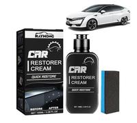 EnixwH Nettoyant Plastique Voiture Interieur 100 ML, Nettoyant Voiture Interieur avec Une éponge, Renovateur Plastique pour Réparer Les Plastiques et Le Caoutchouc Décolorés et Ternes