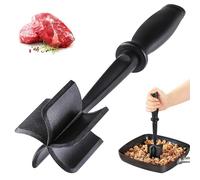 EnixwH Spatule Plancha, Spatule Coudée, Spatule Cuisine, Spatule en Plastique 28 × 6 × 5,5 cm, Hachoir à Viande Mélangé et Haché, pour Remuer La Viande, Légumes et Purée de Pommes de Terre (Noir)