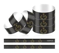 Eniyou 100 pcs bracelet évènements VIP Pass Sanitaire Événementiel Papier Identifiant Soirée Noir