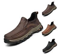 Enjerr Chaussures orthopédiques confortables pour homme - Mains libres - Pour le travail, la randonnée, la marche, marron, 11/16.5 UK Wide
