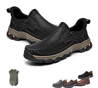 Enjerr Orthopedic Shoes Men, 2025 New Comfortable Casual Leather Slip on Enjerr Orthopedic Shoes (Black,49)