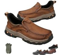 Enjerr Orthopedic Shoes Men, 2025 New Comfortable Casual Leather Slip on Enjerr Orthopedic Shoes (Brown*b,44)
