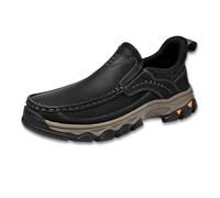 Enjerr Orthopedic Shoes Men, New Men's Comfortable Casual Genuine Leather Slip on Loafers, for Man (Black,50)