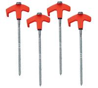Enjeux au Sol, 4pcs Tent Stakes Heavy Duty, 9, 8 Pouces Ancres moulues Non Rust vis avec Un Pilote de tête Hex